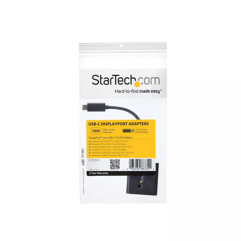 StarTech.com adattatore USB-C a DVI – nero – 1920x1200 – convertitore video USB Type-C per monitor/schermo/proiettore DVI-D – versione aggiornata CDP2DVIEC