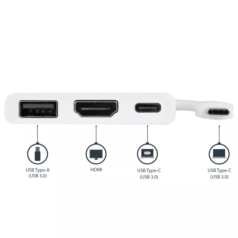 StarTech.com adattatore multiporta USB-C con HDMI – porta USB 3.0 – 60 W PD – bianco