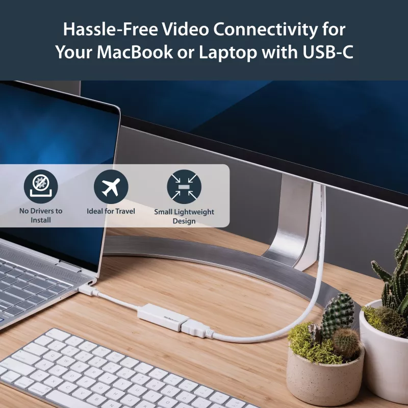 StarTech.com adattatore USB-C a HDMI con 4K 30Hz - bianco, USB Type-C, uscita HDMI, 3840 x 2160 pixel