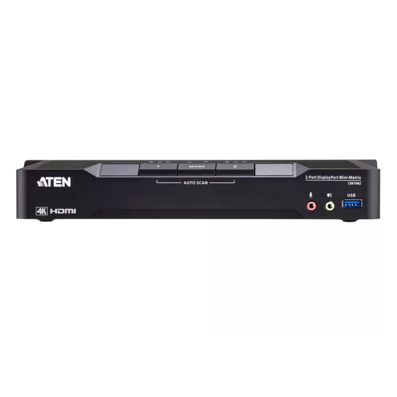 Switch KVM ATEN 2 porte 4K DisplayPort Dual-Display Mini-Matrix Boundless