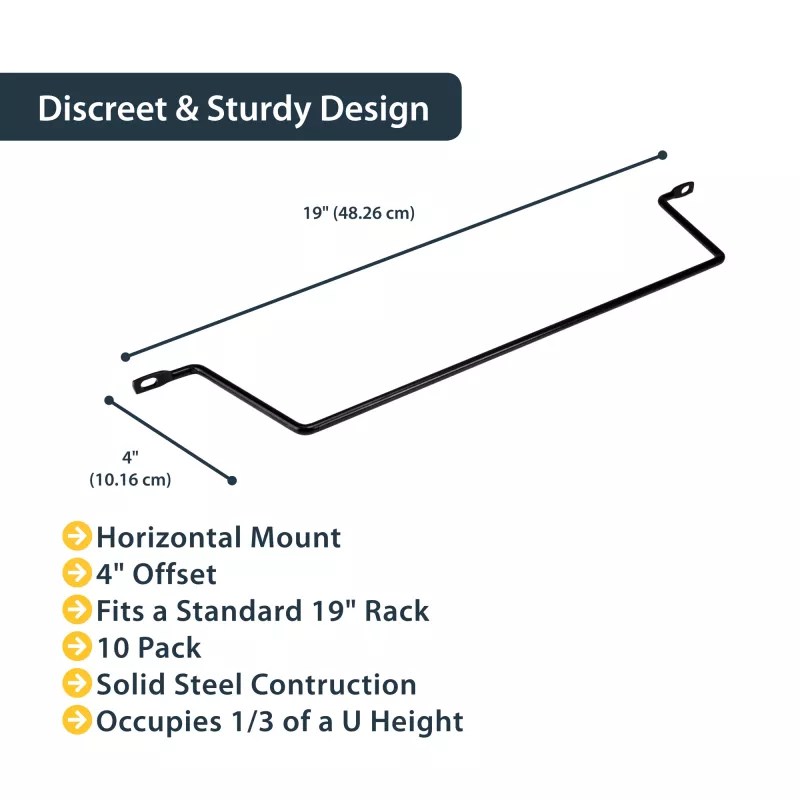 StarTech.com staffe orizzontali per gestione cavi con offset 10,2 cm per rack – confezione da 10