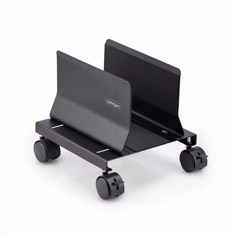 StarTech.com carrello per tower PC, caddy mobile per CPU su ruote (rotelle), carico max 21 kg, supporto regolabile per case PC, supporto da pavimento per desktop, dolly in acciaio