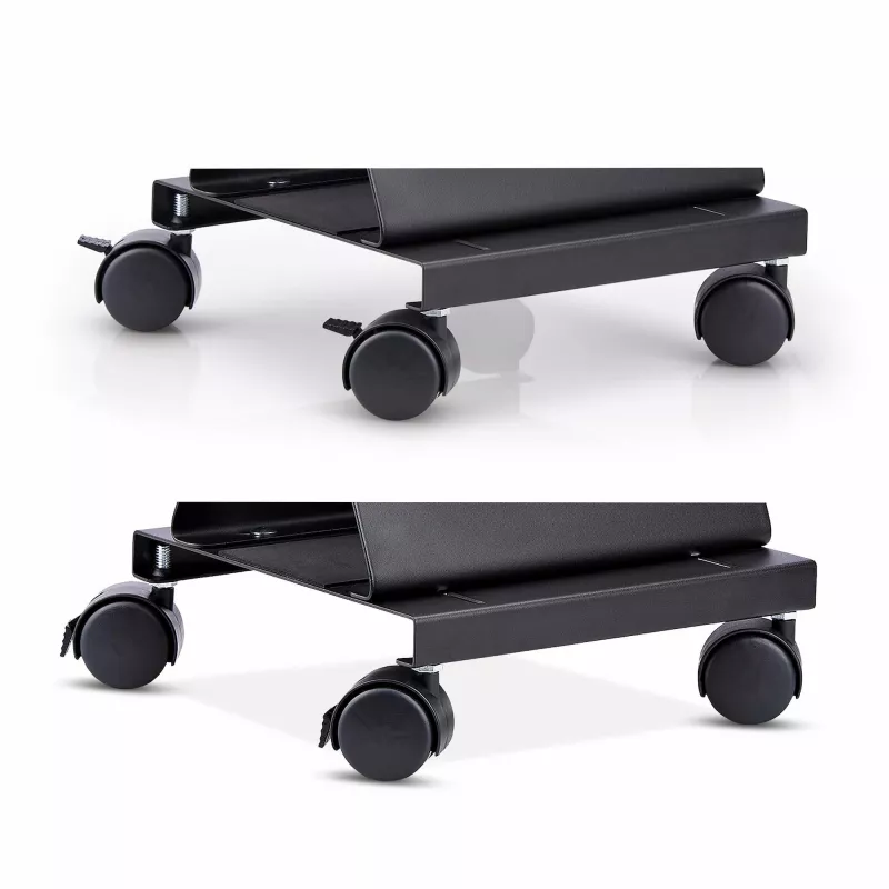 StarTech.com carrello per tower PC, caddy mobile per CPU su ruote (rotelle), carico max 21 kg, supporto regolabile per case PC, supporto da pavimento per desktop, dolly in acciaio