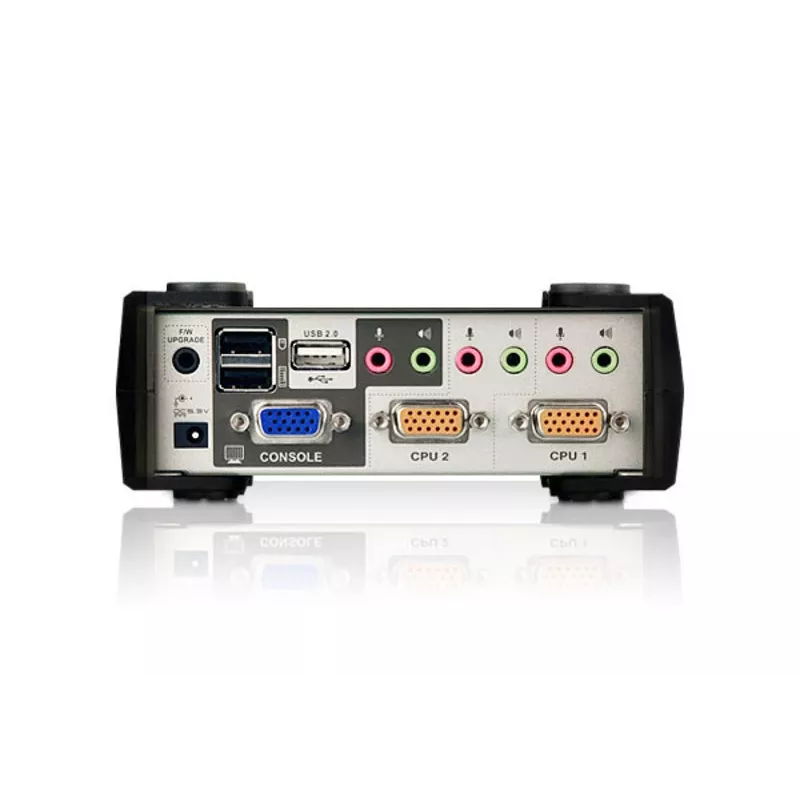 ATEN Switch KVM USB - PS/2 VGA a 2 porte con audio e hub USB 2.0 (cavi KVM inclusi)
