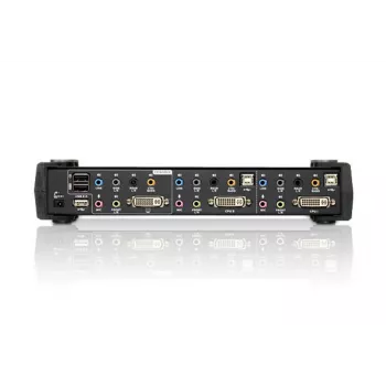 ATEN Switch KVM USB DVI Dual Link a 2 porte con audio e hub USB 2.0 (cavi KVM inclusi)