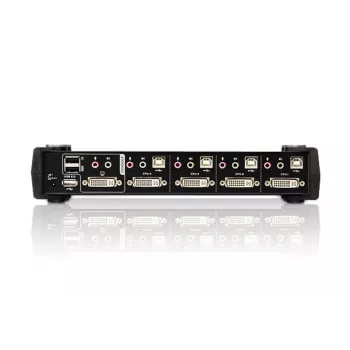 ATEN Switch KVM USB DVI Dual Link a 4 porte con audio e hub USB 2.0 (cavi KVM inclusi)
