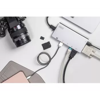Dock da viaggio multiporta USB Type-C Digitus DA-70877