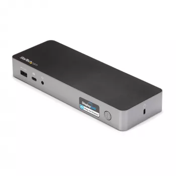 StarTech.com docking station universale per laptop, dock ibrido USB-C & USB-A, Dual 4K DP & HDMI, 60W PD, Mac / Windows / Chrome OS, hub 4x USB 5Gbps, GbE