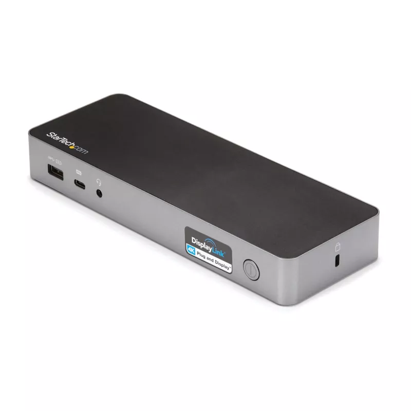 StarTech.com docking station universale per laptop, dock ibrido USB-C & USB-A, Dual 4K DP & HDMI, 60W PD, Mac / Windows / Chrome OS, hub 4x USB 5Gbps, GbE