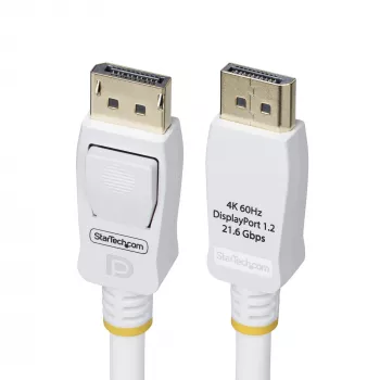 StarTech.com cavo DisplayPort 1.2 certificato VESA bianco 10ft (3m), 4K 60Hz, 21,6 Gbit/s, connettori DP con blocco, cavo DP 1.2 DisplayPort, cavo monitor DP, M/M