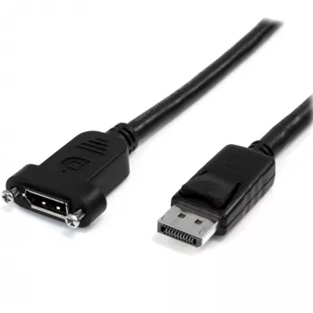 StarTech.com Cavo DisplayPort panel mount 1 m – 4K x 2K – Cavo prolunga DisplayPort 1.2 connettore maschio su connettore femmina – Cavo video DP prolunga con connettore DP panel mount – Cavo monitor DP