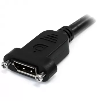 StarTech.com Cavo DisplayPort panel mount 1 m – 4K x 2K – Cavo prolunga DisplayPort 1.2 connettore maschio su connettore femmina – Cavo video DP prolunga con connettore DP panel mount – Cavo monitor DP