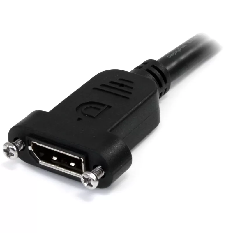 StarTech.com Cavo DisplayPort panel mount 1 m – 4K x 2K – Cavo prolunga DisplayPort 1.2 connettore maschio su connettore femmina – Cavo video DP prolunga con connettore DP panel mount – Cavo monitor DP