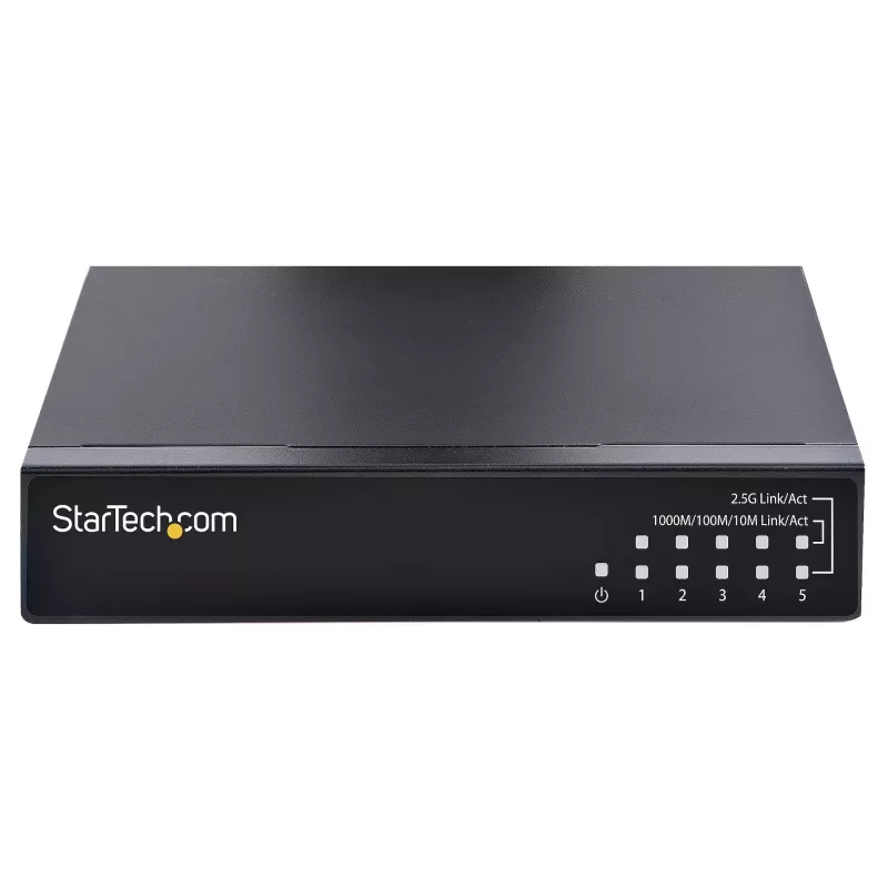 Switch non gestito 2.5G StarTech.com – Switch Gigabit 5 porte – Switch Ethernet non gestito 2.5GBASE-T – Splitter Ethernet – Montaggio su guida DIN o a parete – Multi-Gigabit – Auto-MDIX – 9K Jumbo