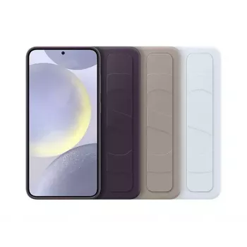 Cover Samsung Galaxy S24+ azzurro monocromatico con supporto da tavolo