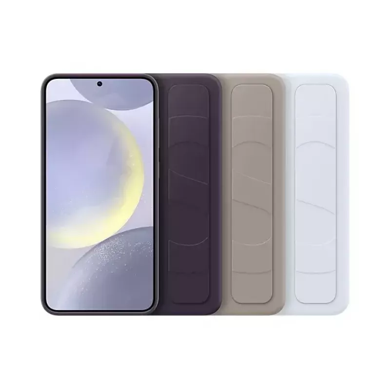 Cover Samsung Galaxy S24+ azzurro monocromatico con supporto da tavolo
