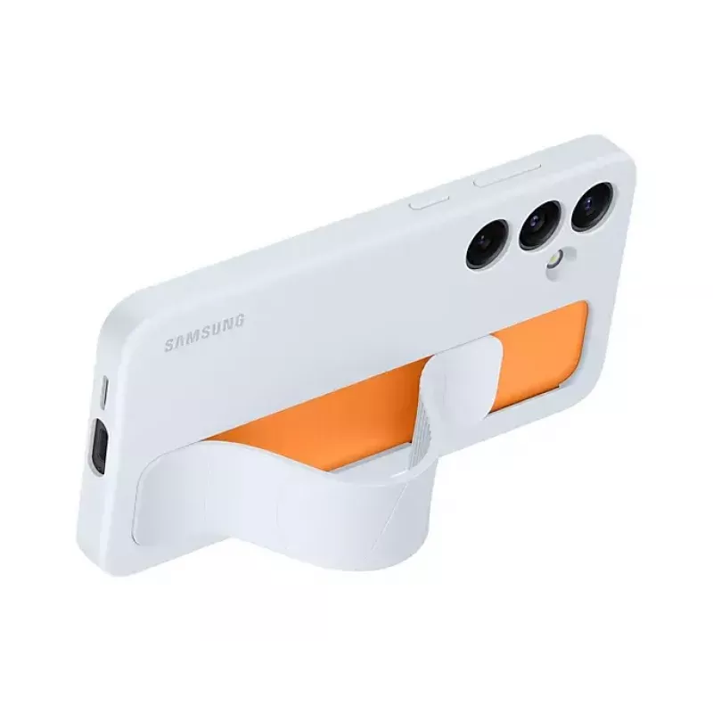 Cover Samsung Galaxy S24+ azzurro monocromatico con supporto da tavolo