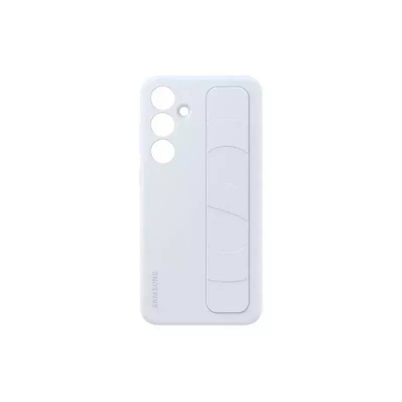 Cover Samsung Galaxy S24+ azzurro monocromatico con supporto da tavolo