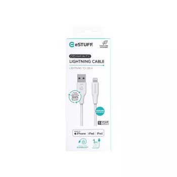 Cavo Lightning eSTUFF ES601170 1m USB-A 2,4A 5V bianco