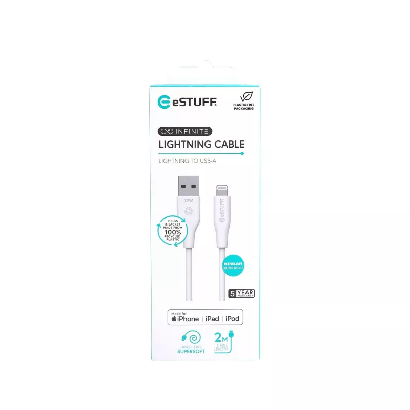 Cavo Lightning eSTUFF ES601270 2 m bianco 2,4 A