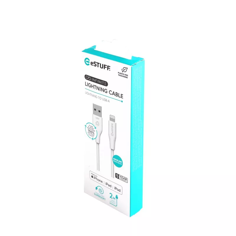 Cavo Lightning eSTUFF ES601270 2 m bianco 2,4 A