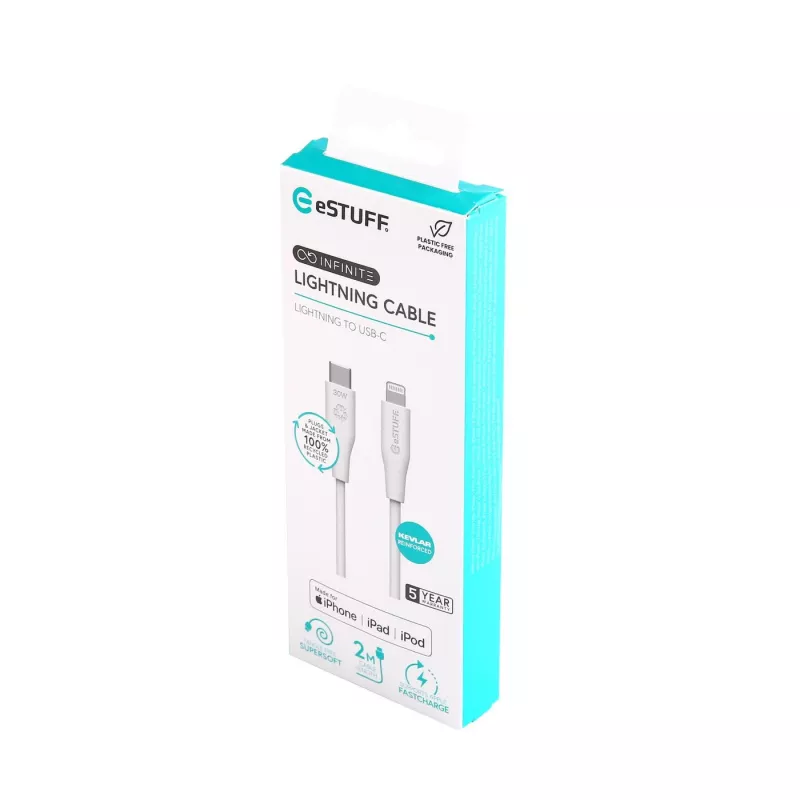 Cavo Lightning eSTUFF ES602270 3m USB-C 2,4A bianco