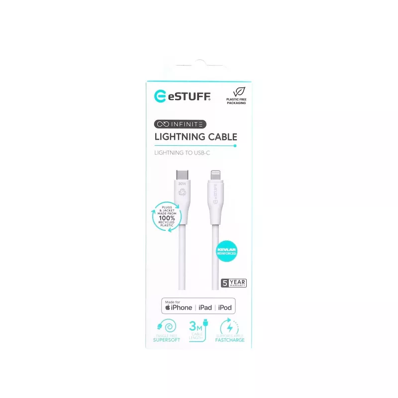 Cavo Lightning eSTUFF ES602370 3m USB-C 2,4A 5V