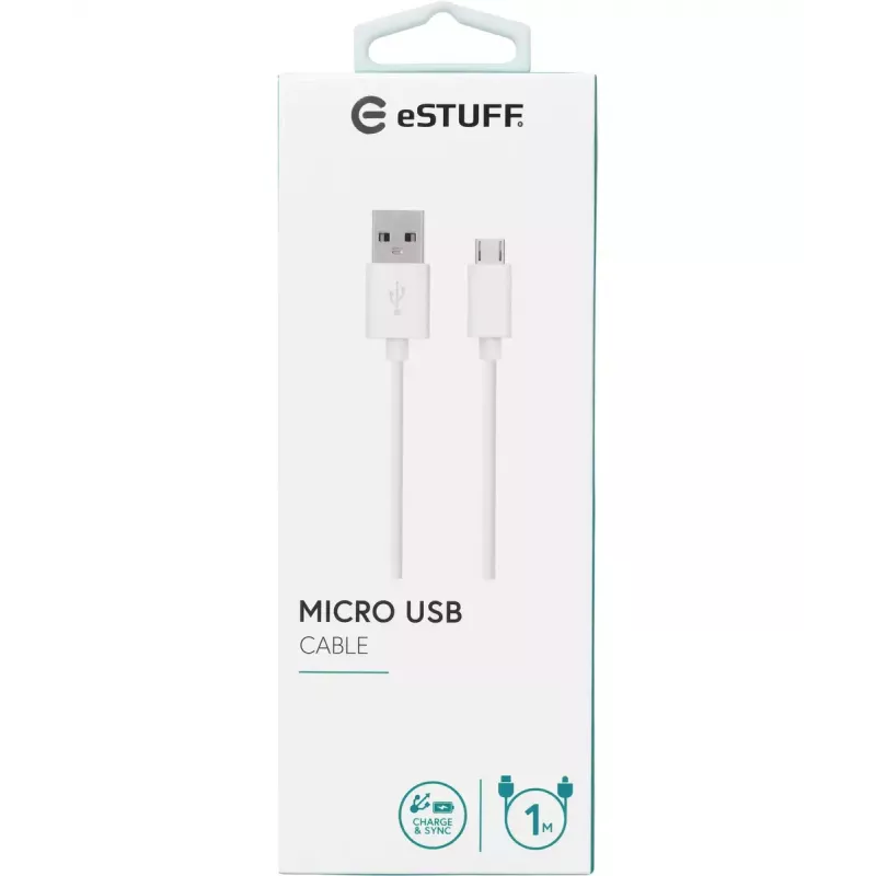 Cavo USB eSTUFF ES603007 USB 2.0 1 m USB-A a Micro-USB-B bianco