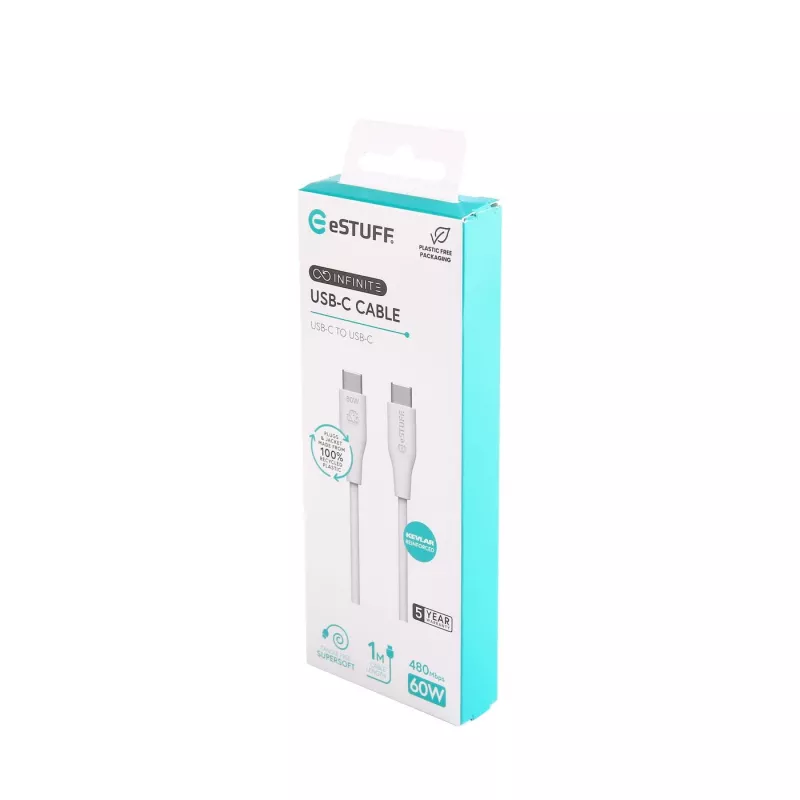 Cavo USB eSTUFF ES604170 USB 2.0 1 m USB-C bianco