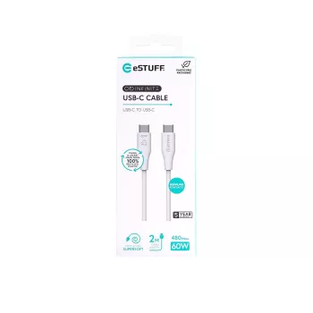 Cavo USB eSTUFF ES604270 2 m USB-C bianco USB 2.0 0,48 Gbit/s