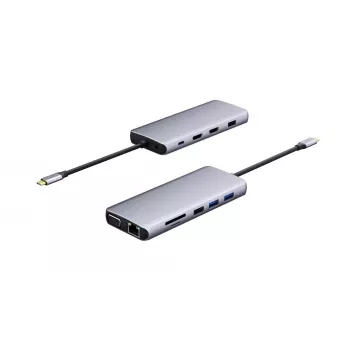 Hub interfacce eSTUFF ES623009 USB 3.2 Gen 1 (3.1 Gen 1) Type-C 5000 Mbit/s grigio