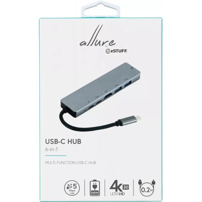Docking station/replicatore porte per laptop eSTUFF ES623012 USB 3.2 Gen 1 (3.1 Gen 1) Type-C grigio