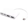Hub USB eSTUFF USB-C a 2 x USB 3.0 e 2 x USB-C 3.1 10000 Mbit/s bianco
