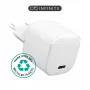 eSTUFF plastica 100% riciclata - caricabatterie da casa USB-C PD 3A 20W, spina EU - bianco