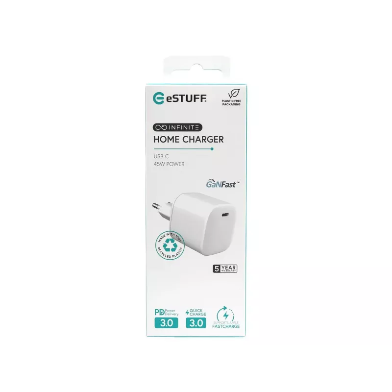 Caricabatterie mobile eSTUFF ES637045 smartphone bianco AC ricarica rapida interno