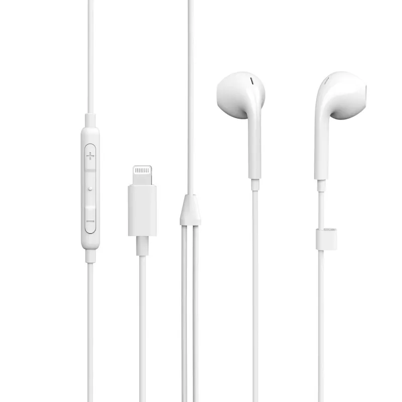 Auricolari in-ear eSTUFF per dispositivi Apple, con filo, chiamate/musica, 90 g, cuffie, bianco