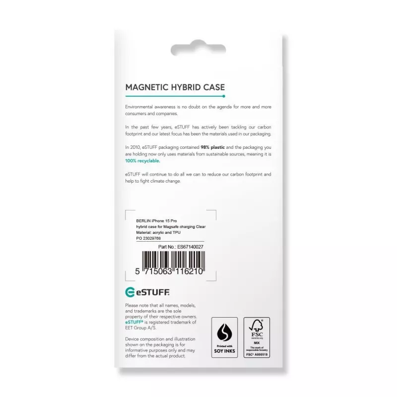Custodia per cellulare eSTUFF ES67140027 15,5 cm (6,1