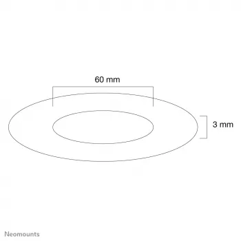 Neomounts FPMA-CRS6 copertura da soffitto – diam. 60 mm, argento, plastica, soffitto, 3 mm, 6 cm, 1 pz.