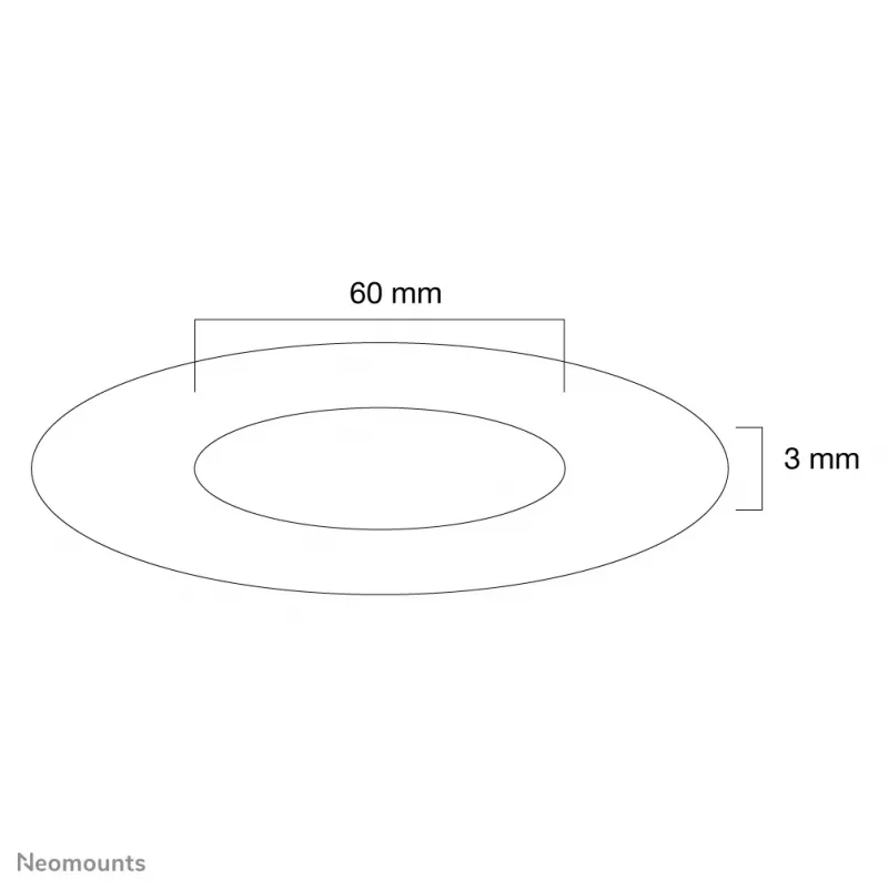 Neomounts FPMA-CRS6 copertura da soffitto – diam. 60 mm, argento, plastica, soffitto, 3 mm, 6 cm, 1 pz.