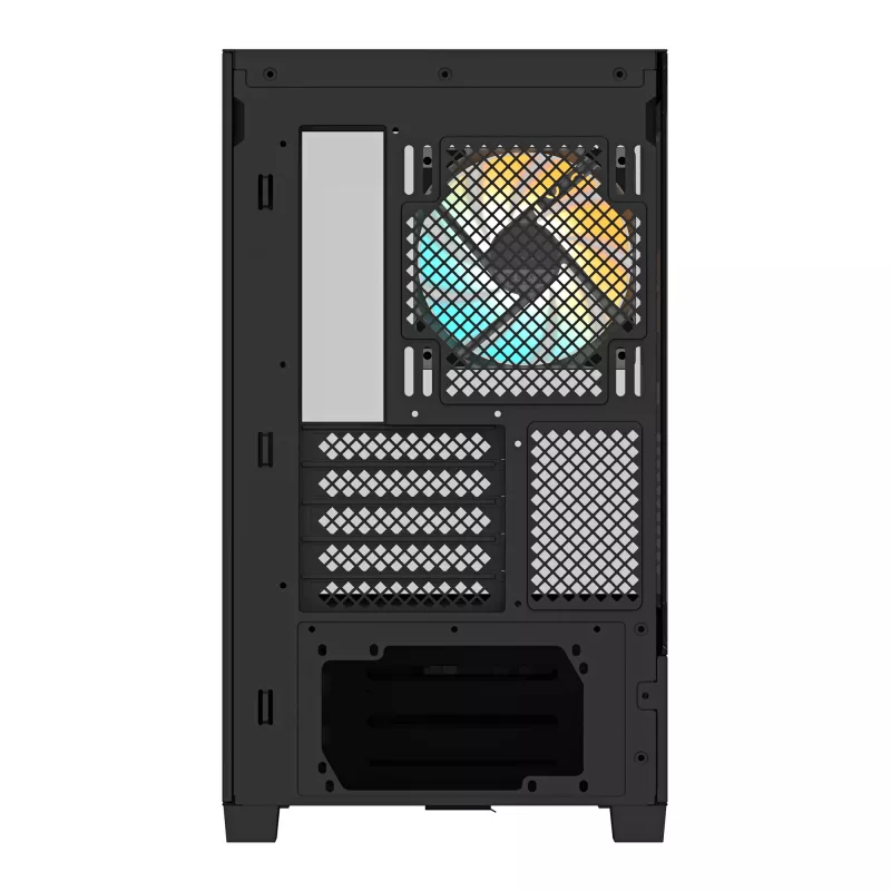 Case per PC GIGABYTE C201 PANORAMIC – Mid Tower, m-ATX, supporto radiatore 360 mm, 3 ventole preinstallate, USB 3.0, supporto RGB Fusion