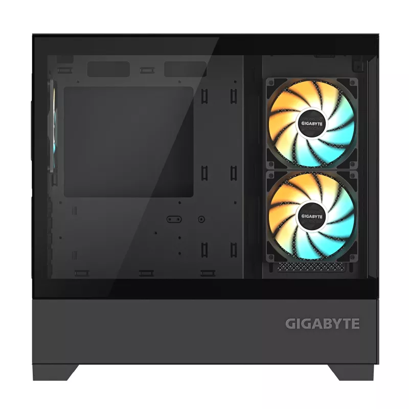 Case per PC GIGABYTE C201 PANORAMIC – Mid Tower, m-ATX, supporto radiatore 360 mm, 3 ventole preinstallate, USB 3.0, supporto RGB Fusion