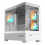 Case per PC GIGABYTE C201 PANORAMIC ICE – Mid Tower, m-ATX, supporto radiatore 360 mm, 3 ventole preinstallate, USB 3.0, supporto RGB Fusion