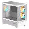 Case per PC GIGABYTE C201 PANORAMIC ICE – Mid Tower, m-ATX, supporto radiatore 360 mm, 3 ventole preinstallate, USB 3.0, supporto RGB Fusion