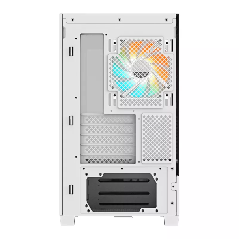 Case per PC GIGABYTE C201 PANORAMIC ICE – Mid Tower, m-ATX, supporto radiatore 360 mm, 3 ventole preinstallate, USB 3.0, supporto RGB Fusion