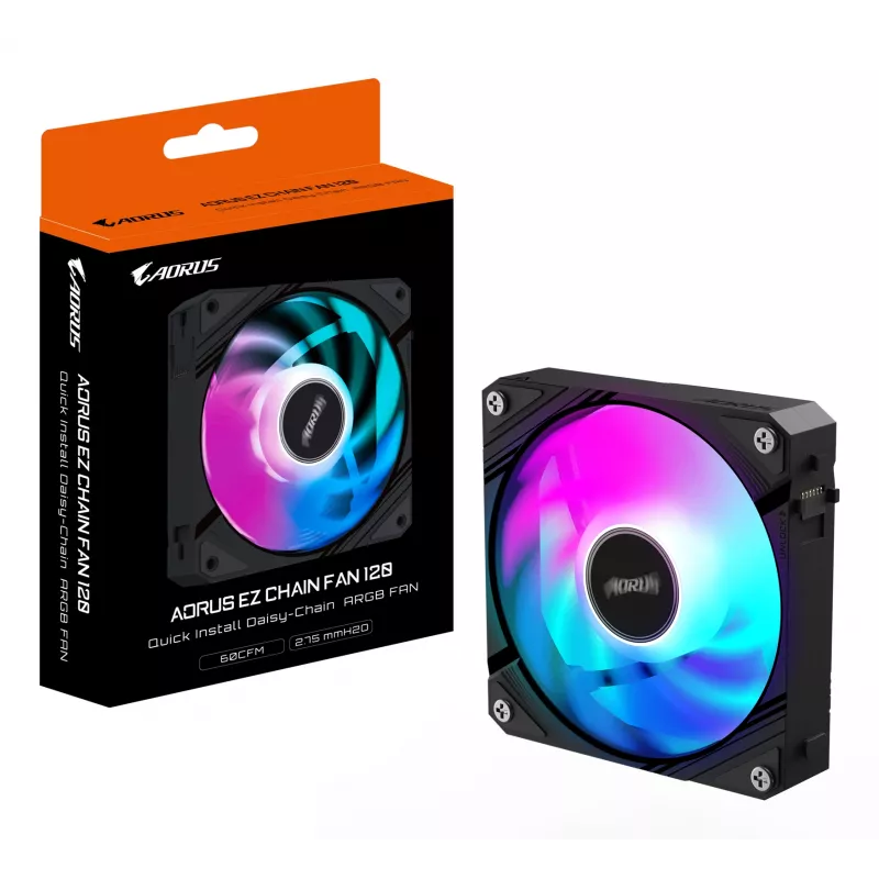 Gigabyte AORUS EZ CHAIN FAN 120 ventola per case, 120 mm, nero, GP-ECFAN1201