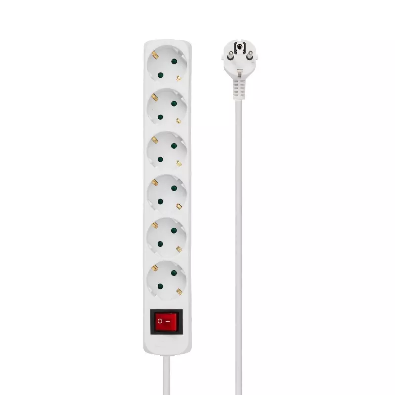 Ciabatta elettrica Microconnect GRU006W 1,8 m 6 uscite AC per interni bianco
