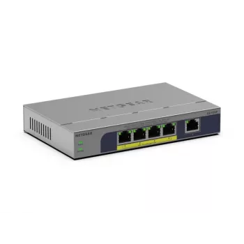 Switch PoE non gestito 5 porte Netgear GS105P 1Gb Ethernet con Power over Ethernet (GS105P-300EUS)