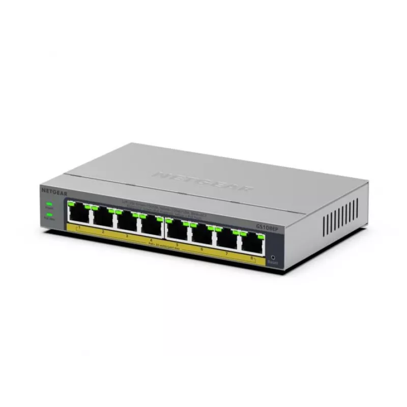 NETGEAR GS108EP gestito L2/L3 Gigabit Ethernet (10/100/1000) grigio