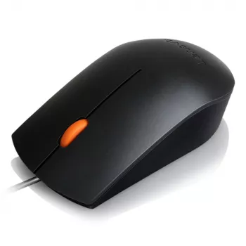 Mouse ottico cablato USB Type-A, ambidestro, Lenovo GX30M39704 — 1600 DPI, 3 tasti, cavo 1,8 m, nero