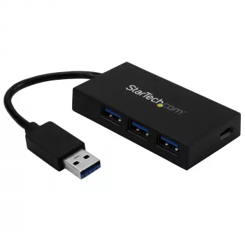 StarTech.com Hub USB 3.0 4 porte - Hub USB Type-A con 1x USB-C e 3x USB-A (SuperSpeed 5 Gbit/s) - Alimentazione bus USB o alimentatore - Hub di ricarica USB 3.1/3.2 Gen 1 BC 1.2 portatile con alimentatore~Hub USB 3.0 4 porte - Hub USB Type-A con 1x USB-C e 3x USB-A (SuperSpeed 5 Gbit/s) - Alimentazione bus USB o alimentatore - Hub di ricarica USB 3.2 Gen 1 BC 1.2 portatile con alimentatore